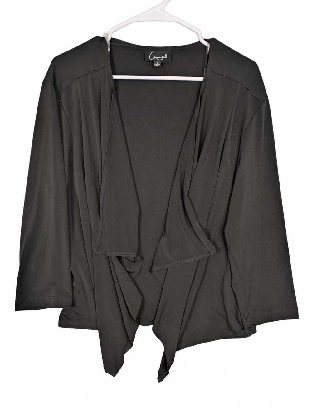 Connected Apparel Open Front Drape Cardigan Long Sleeve Womens Large